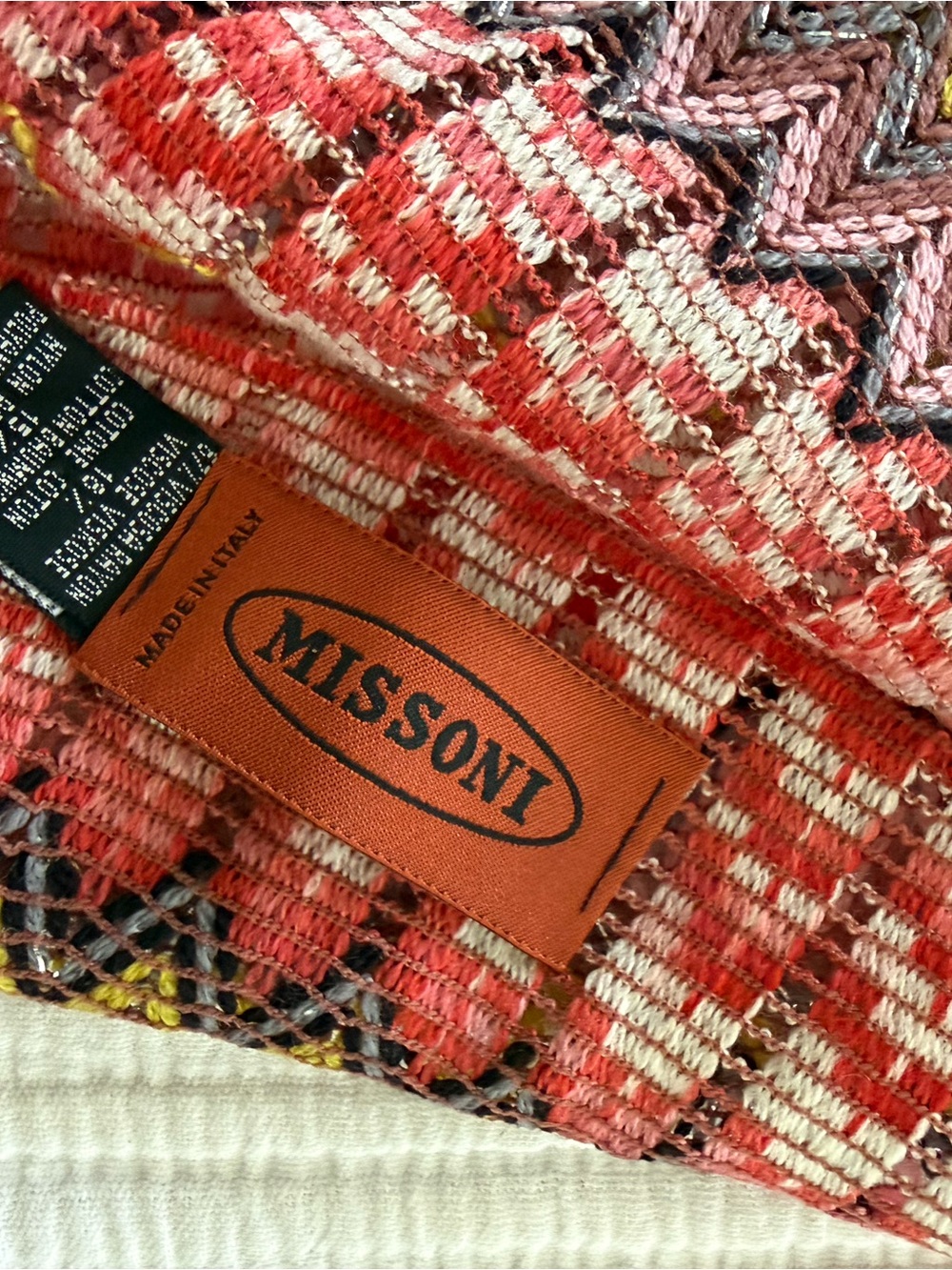 Missoni Multicolor Zigzag Knit Scarf - Picture 2 of 3